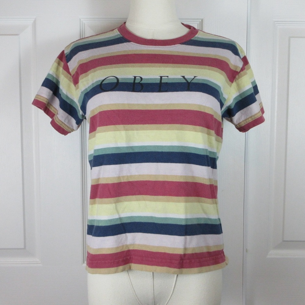 Obey Colorful Striped Tee